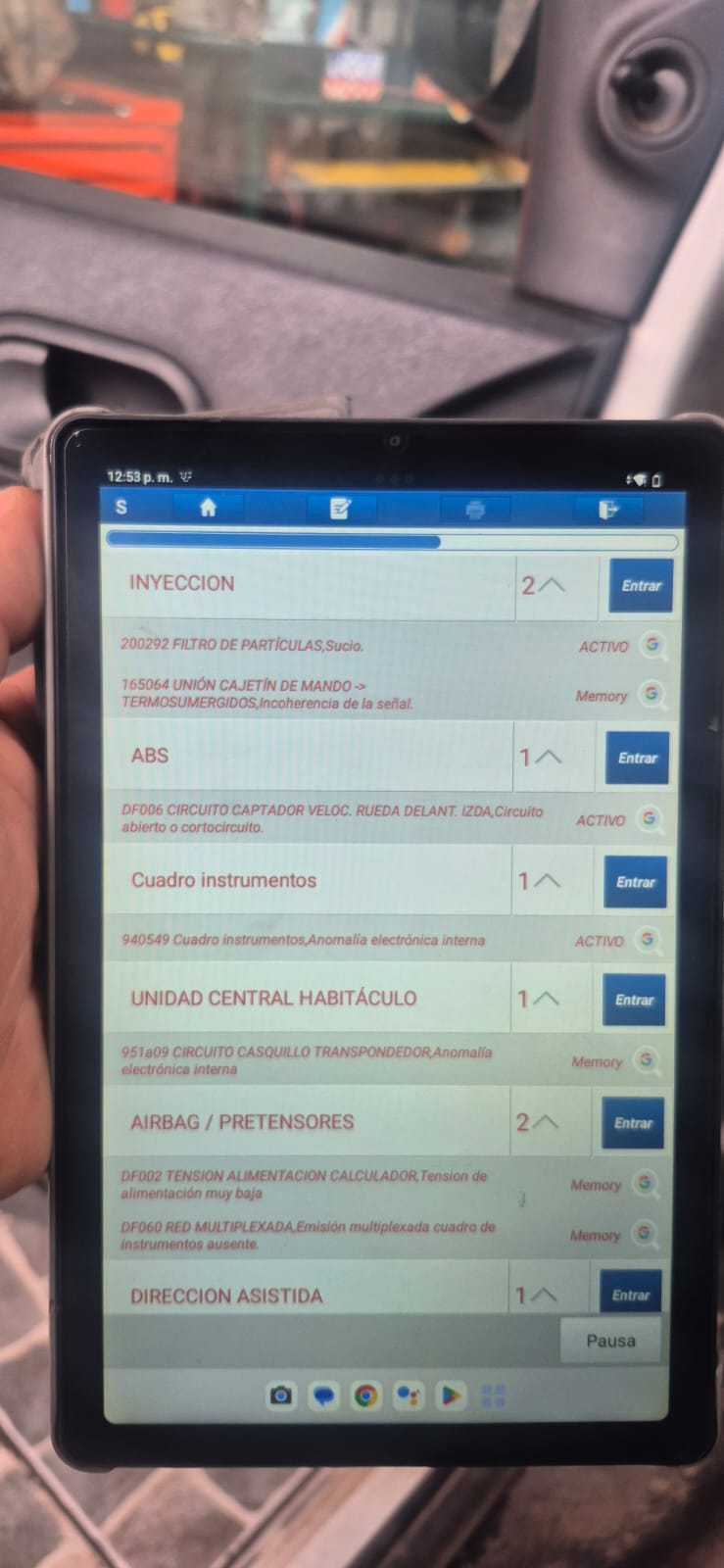 Trabajo técnico de diagnóstico diésel